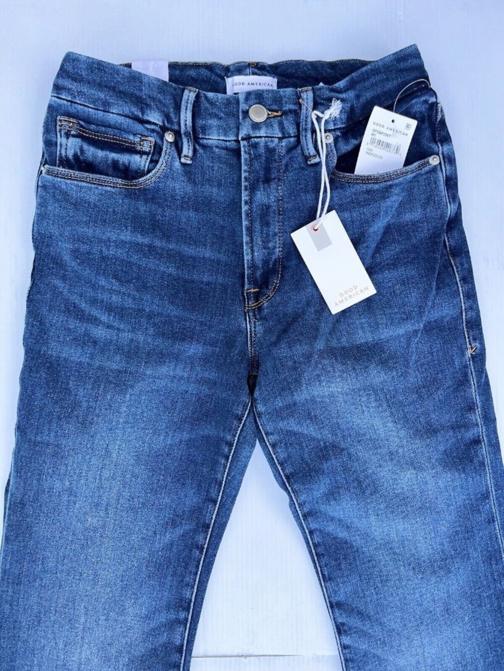 Good American Good Legs Flare Jeans Sz 4 15 NWT Cashmere Blend High Rise - Picture 14 of 15